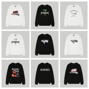 Balenciaga Punk Letters Printed Long Sleeve Sweatshirts