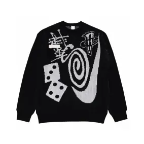 STUSSY Graffiti Dice Spiral Sweater [4 styles]