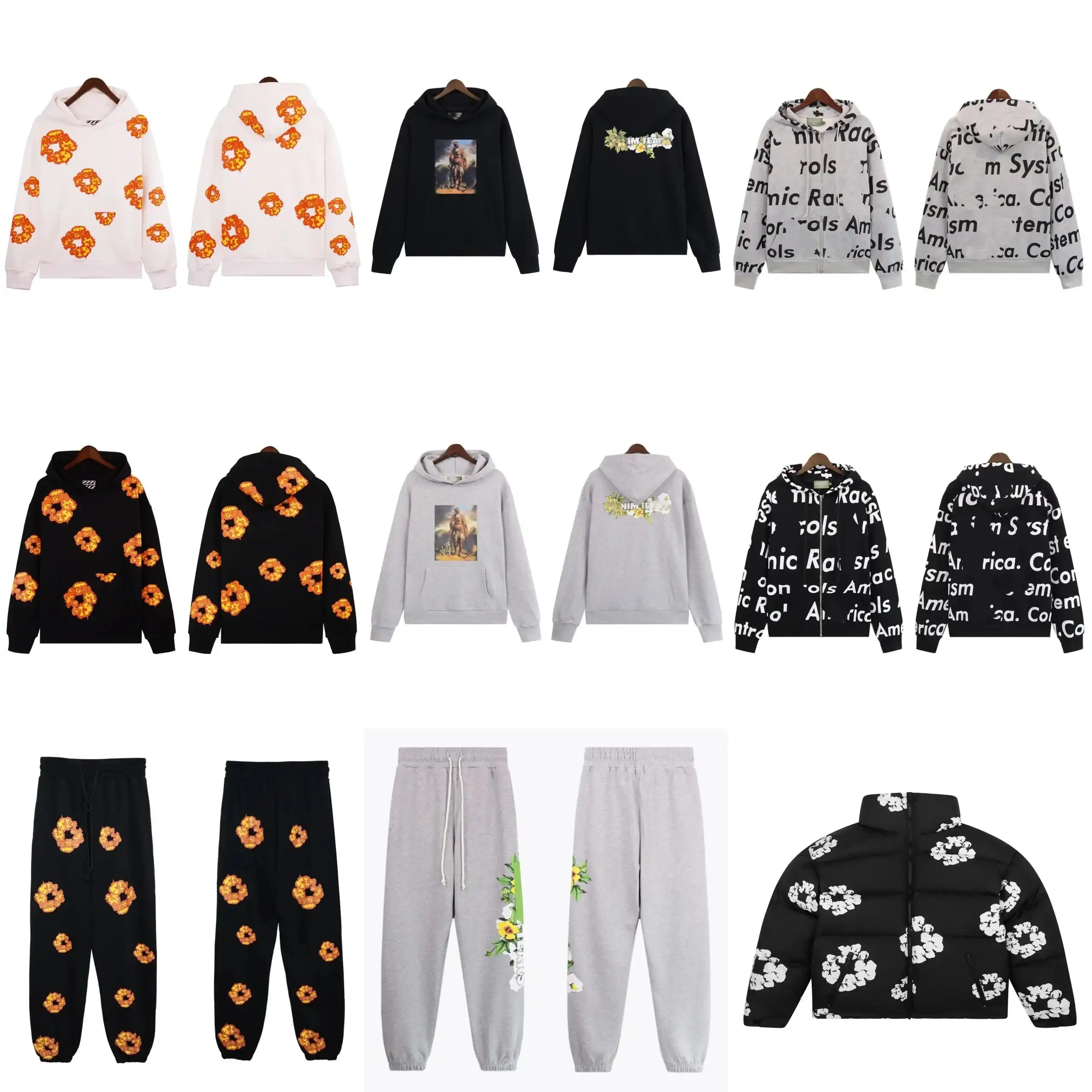 DENIM TEARS Hoodie Suit [Multiple Styles Including Floral