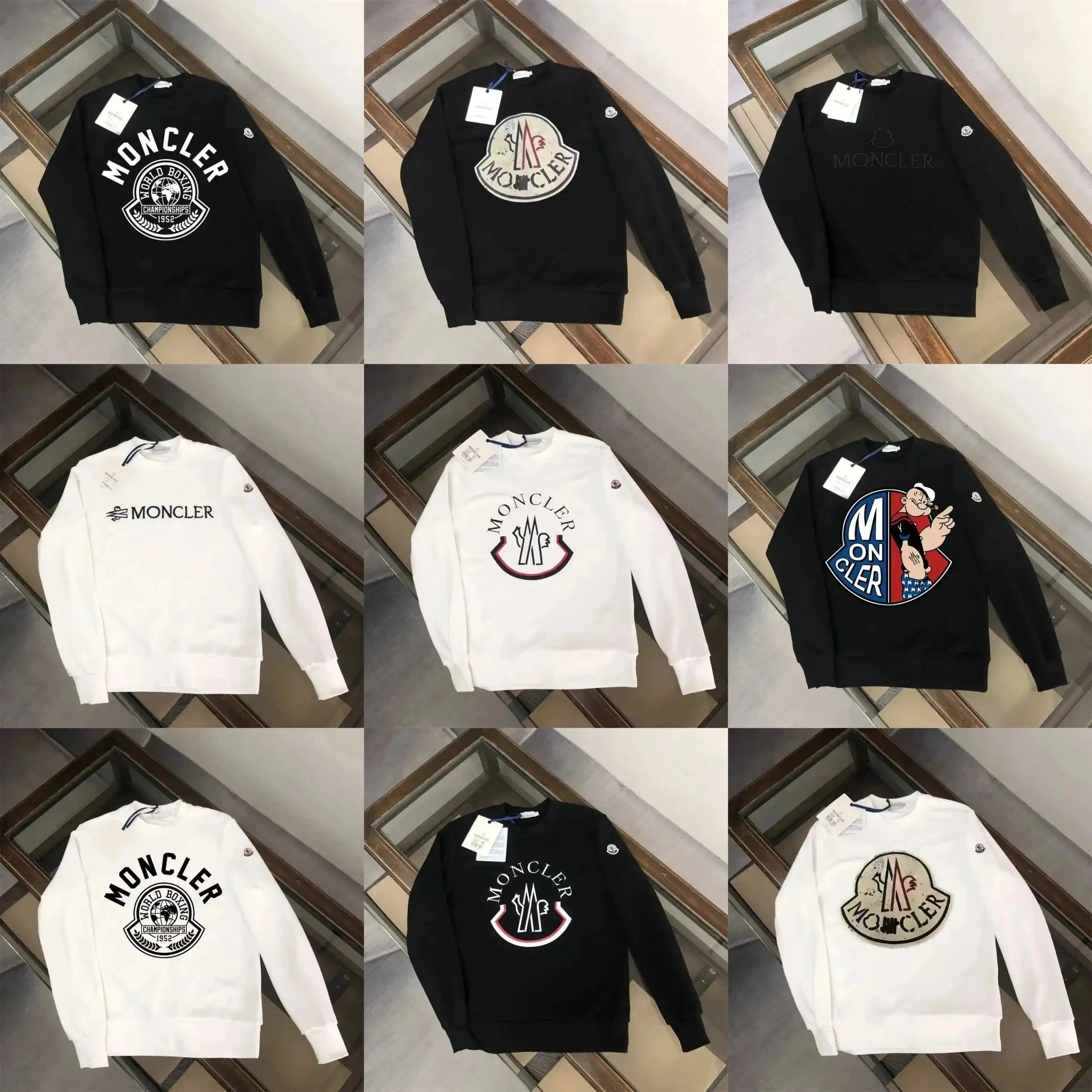 Moncler World Boxing Championships Popeye Print Hoodies