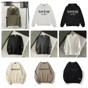 Fear of God Essentials Black Crewneck Sweatshirt - Unisex Fashion Streetwear