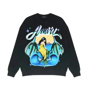 AMIRI Mermaid Graphic Crew Neck Sweatshirt