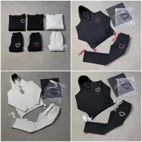 Carsicko Heart Print Hoodie & Jogger Set [12 styles]