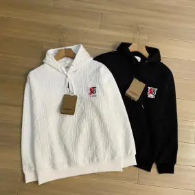 Burberry Cable Knit Hoodie White and Black Options