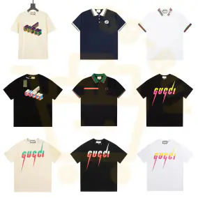 Gucci 3D Embossed Striped Collar T-Shirt