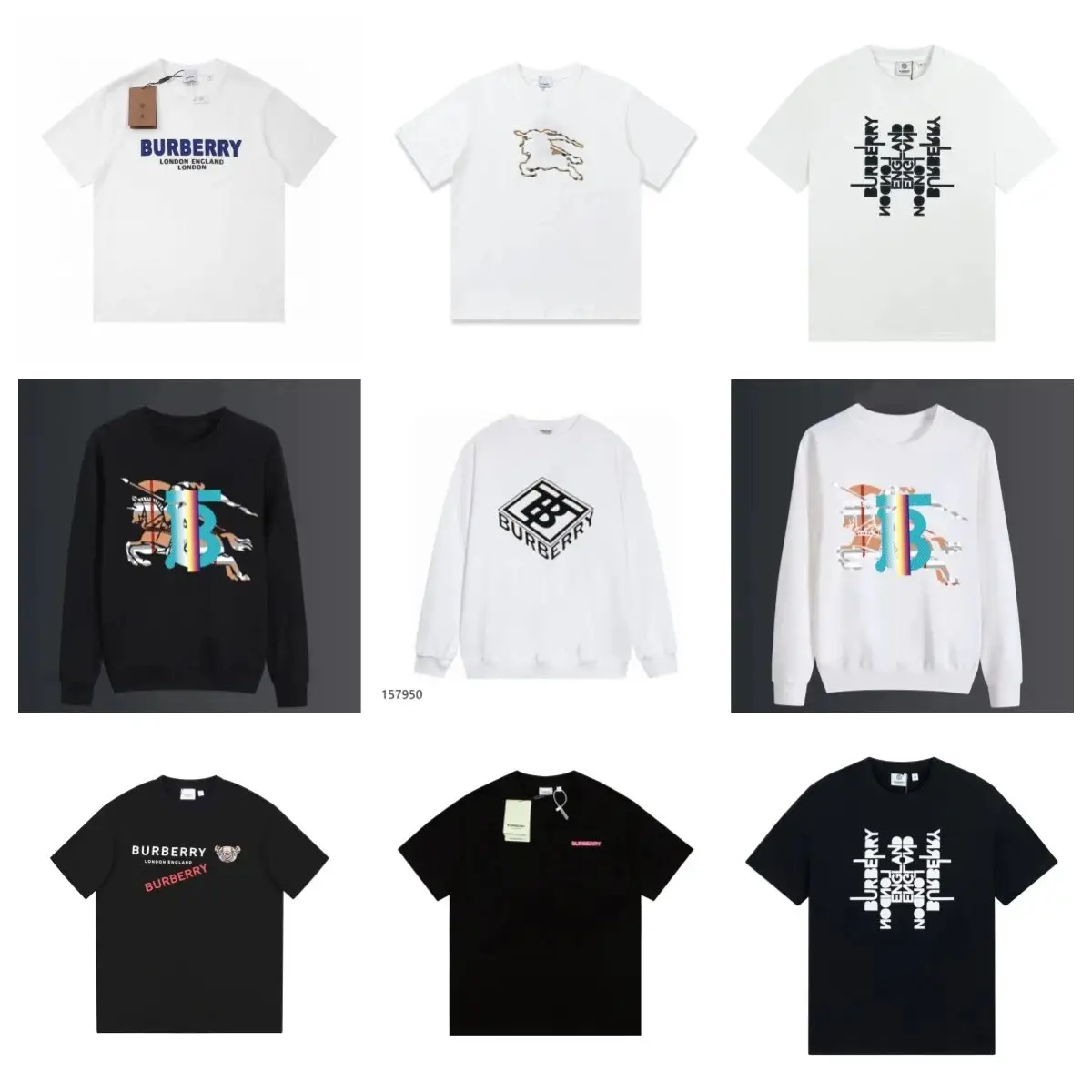 Burberry Logo Print T-Shirts