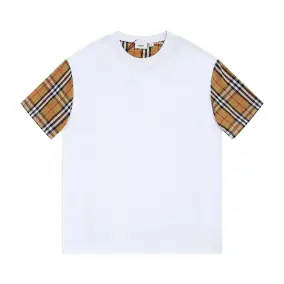Burberry Check Sleeve T-Shirt for Men - White