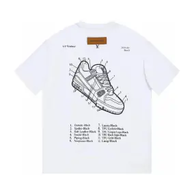 Trainer T-Shirt - White Sneaker Blueprint Design