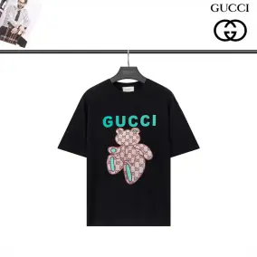Gucci Black T-Shirt with Teddy Bear Print for Men and Women