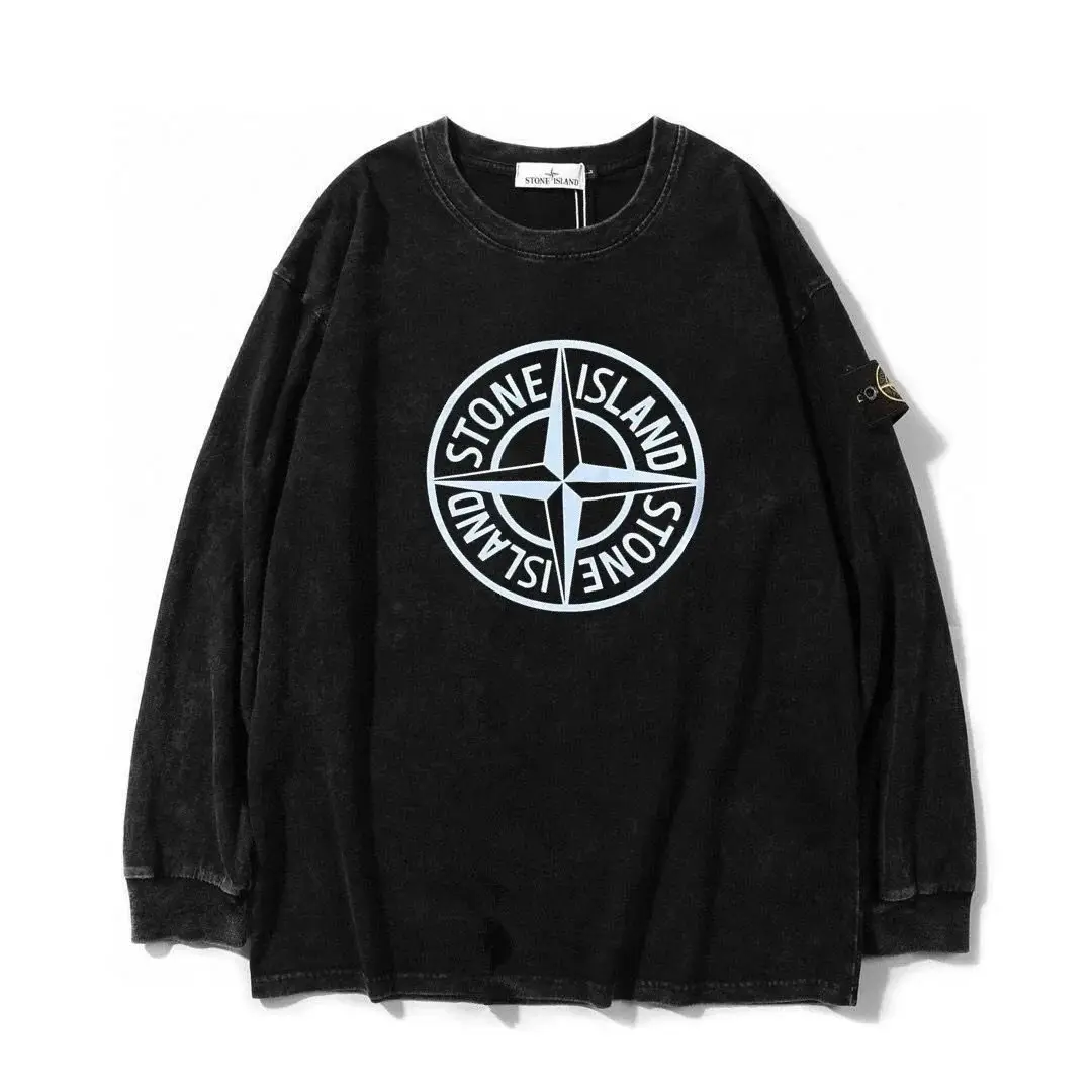 Stone Island Men's Brown Crewneck Sweatshirt with Graphic Print