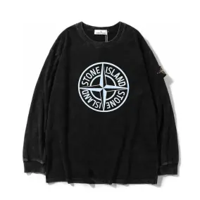 Stone Island Men's Brown Crewneck Sweatshirt with Graphic Print