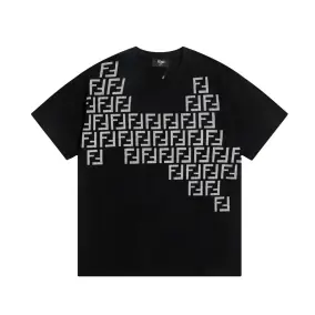 Fendi Black Graphic T-Shirt with FF Design