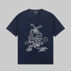 Louis Vuitton Navy Blue T-Shirt with Bunny Print