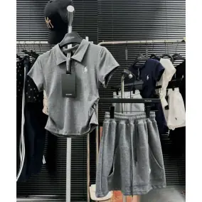 Polo Ralph Lauren Polo Shirt/Shorts Set [Spring and Summer Girls Casual Suits]