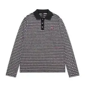 Chrome Hearts Cross Print Long-Sleeve Polo Shirt