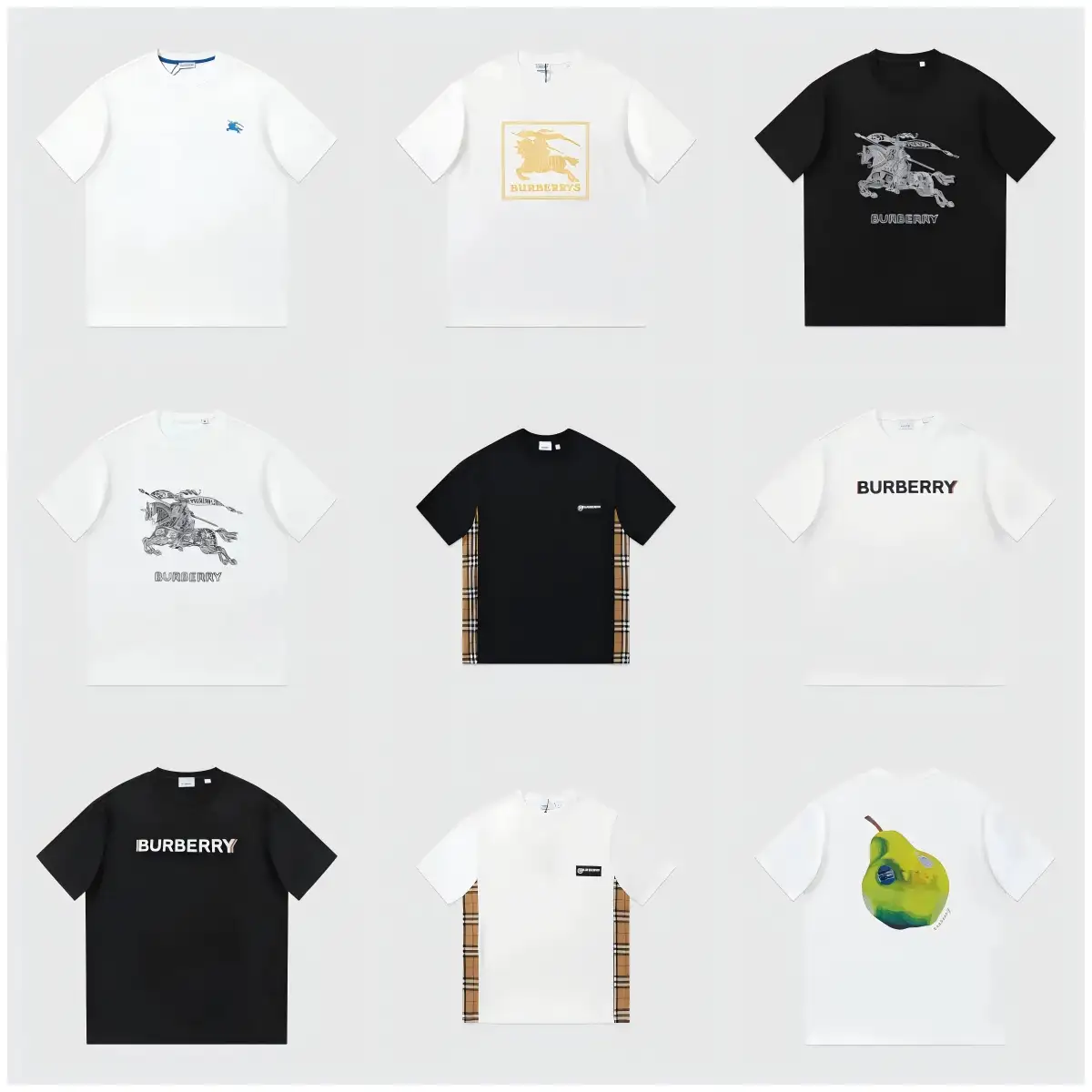 Burberry Equestrian Knight and Check Pattern T-Shirts