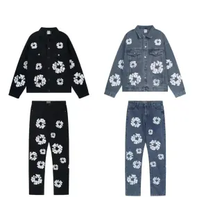 Floral Print Denim Jacket/Pants Set [39 styles]