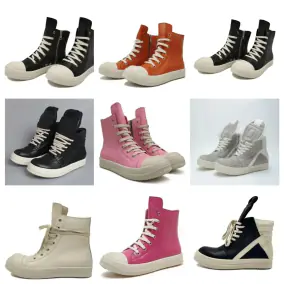 Rick Owens Leather High-Top Shoes
