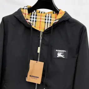 Burberry Check Lined Hooded Jacket