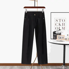 Black Straight-Leg Pants
