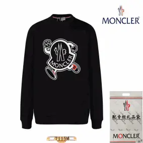 Moncler Men's Black Sweatshirt - Stylish and Comfortable