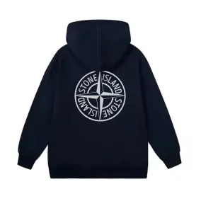 Stone Island Men's Hoodie - Black with Graphic Print