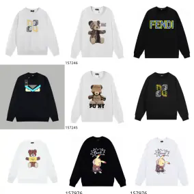 FENDI FF Logo / Teddy Bear / Monster Eyes / Pikachu Print Hoodies [Multiple Styles]