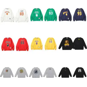 A Bathing Ape Rainbow Graphic Crewneck Sweatshirt - Black