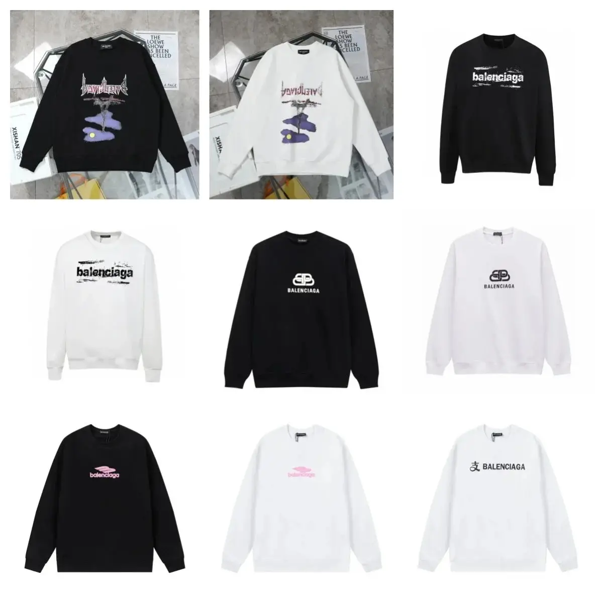 Balenciaga Graphic Print Sweatshirts