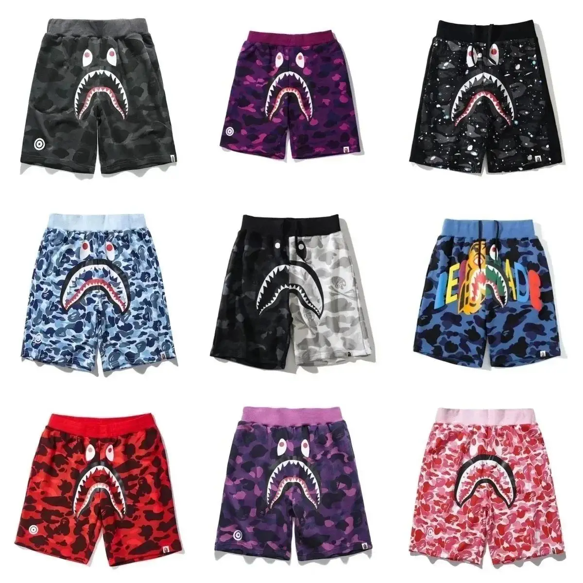 Bape Shark Camo Beach Shorts