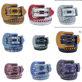 BB Simon Crystal-Embellished Belt [9 styles]