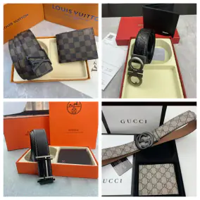 Louis Vuitton Belt & Wallet Set [40 Styles]