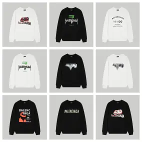 Balenciaga Punk Letters Printed Long Sleeve Sweatshirts