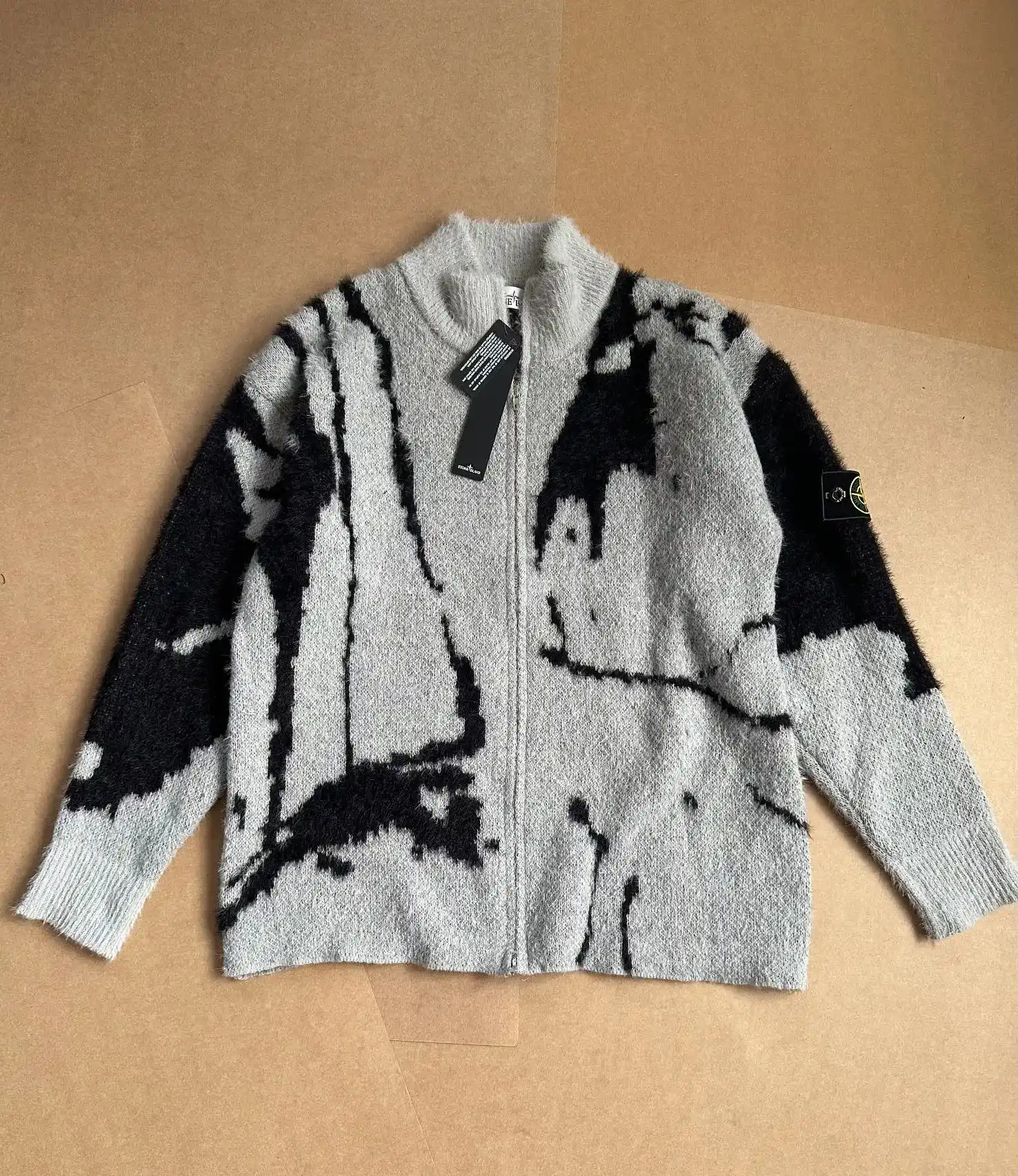 Stone Island Grey Knitted Cardigan