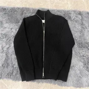 Maison Margiela Ribbed Zip-Up Sweater