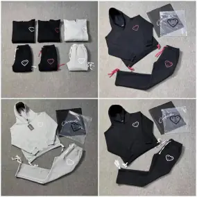 Carsicko Heart Print Hoodie & Jogger Set [12+ colors]
