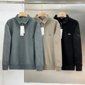 Lacoste Collared V-Neck Sweatshirt