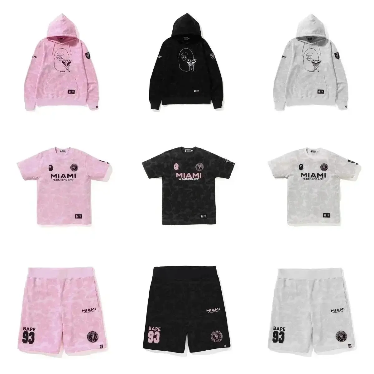 Bape Miami T-Shirt, Shorts and Hoodies Set