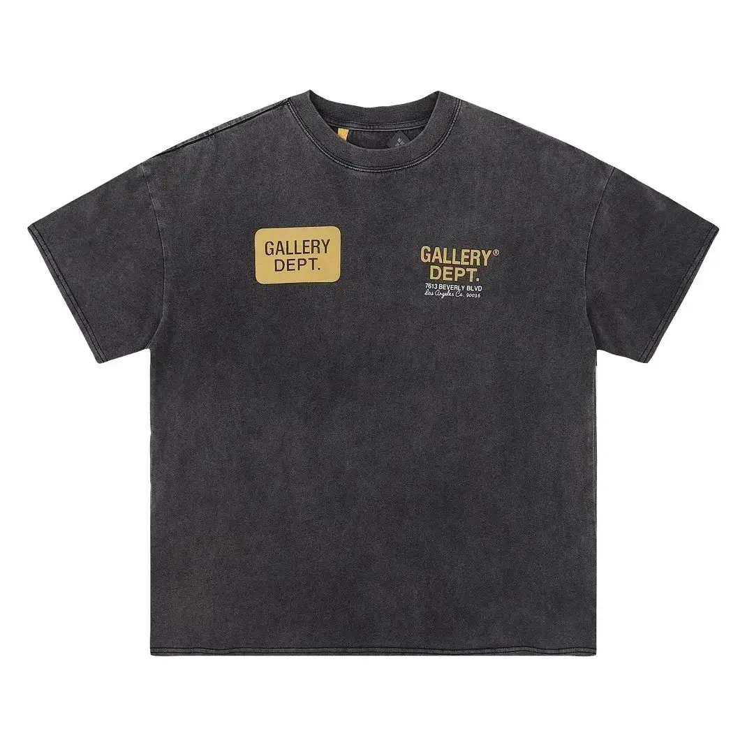 GALLERY DEPT. Vintage Black T-Shirt with Gold Patch