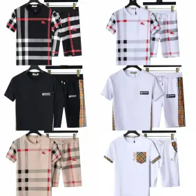 Burberry Check Print T-Shirt/Shorts Set [40 colors]