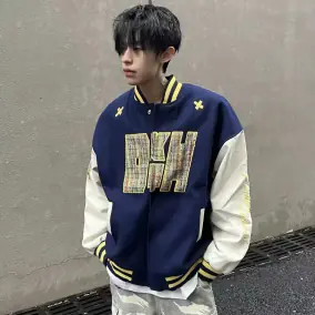 DKH Letter Embroidery Varsity Jacket