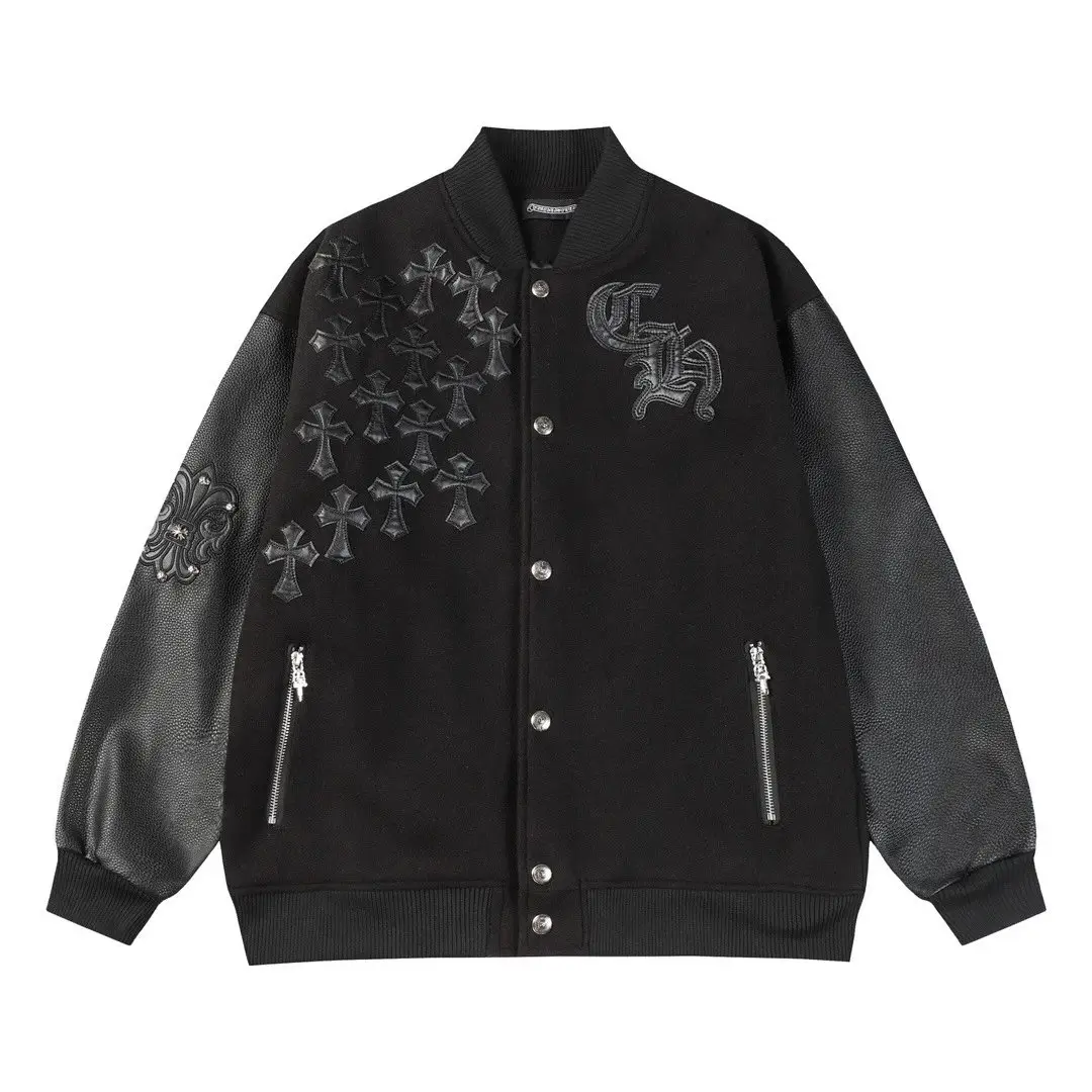 Chrome Hearts Cross Embroidery Varsity Jacket