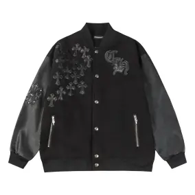 Chrome Hearts Cross Embroidery Varsity Jacket