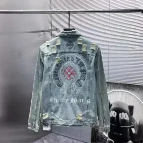 Chrome Hearts Distressed Denim Jacket