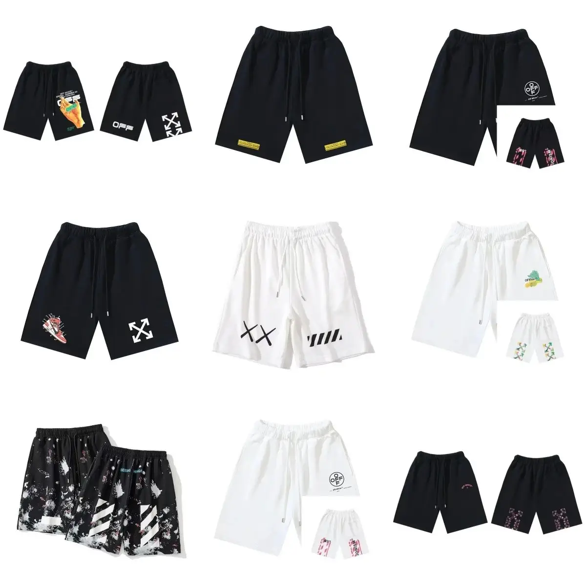 Shorts with Multiple Designs Including Arrow