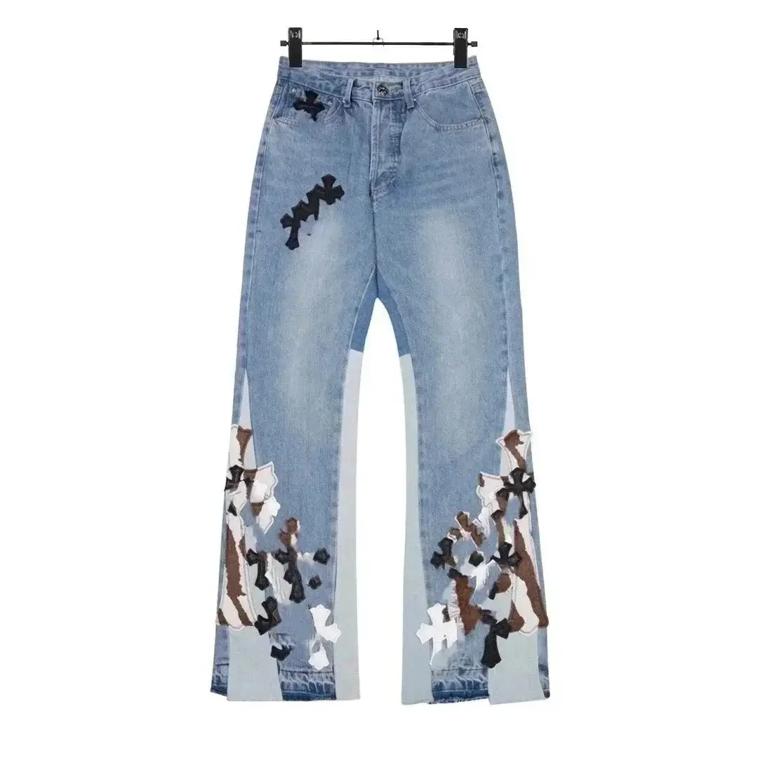 Chrome Hearts Cross Patchwork Denim Jeans