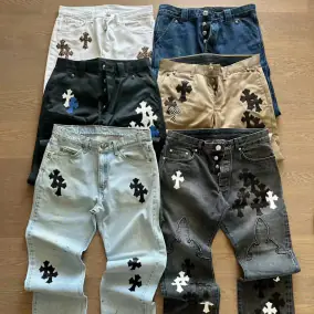 Chrome Hearts Arrow Print Straight Leg Jeans