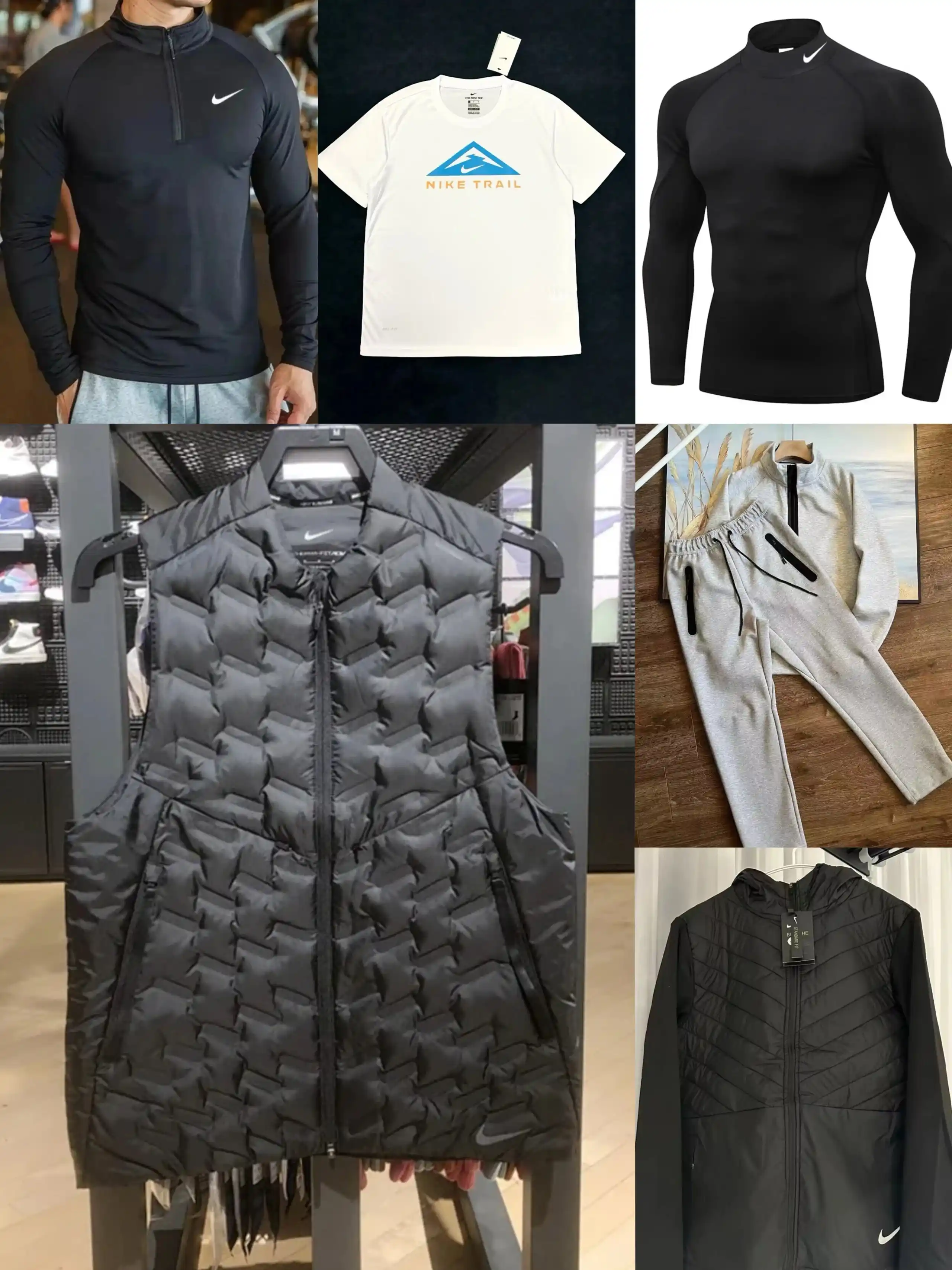 Nike Trail T-Shirt, Pro Long-Sleeve Top, Down Vest and Hoodie - 40 Styles