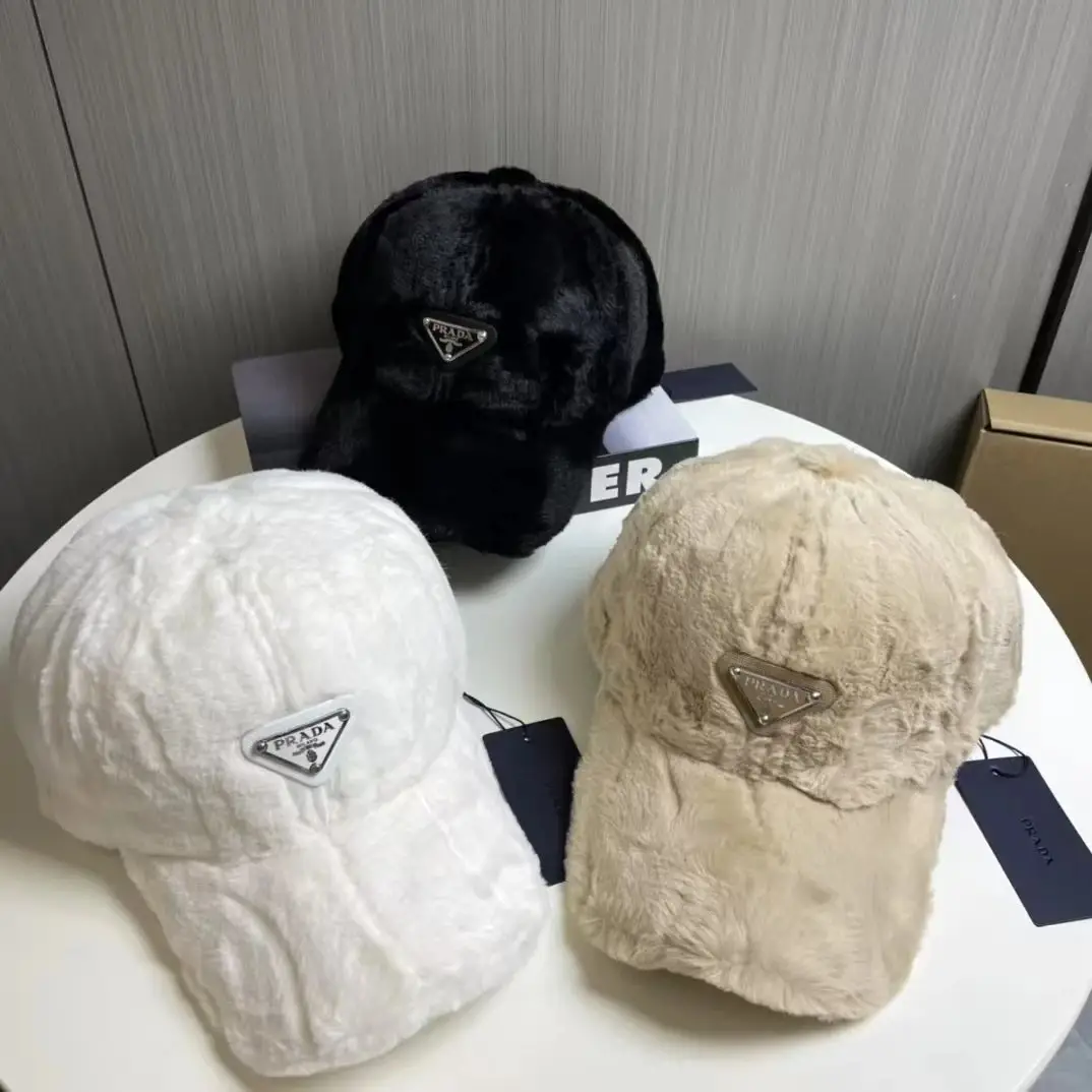 Prada Re-Nylon Synthetic Fur Baseball Cap (3 Styles)