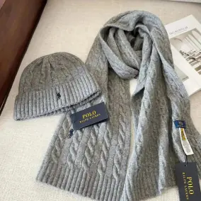 Polo Ralph Lauren Cable Knit Scarf & Beanie Set [38 styles]